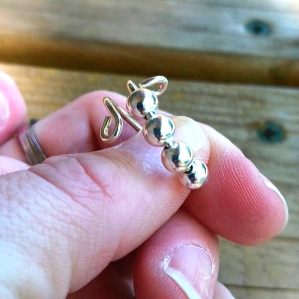 Sterling Silver Anxiety Ring, Bead Fidget Ring, Stress Relief Gift for Women